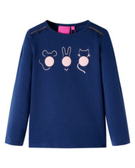 T-shirt enfants manches longues bleu marine 116 | Mobilier & Déco