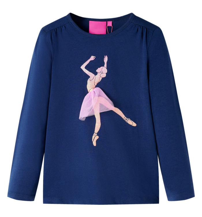 T-shirt enfants à manches longues bleu marine 92 | Mobilier & Déco