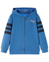 Sweatshirt à capuche fermeture éclair enfants bleu 116 | Mobilier & Déco