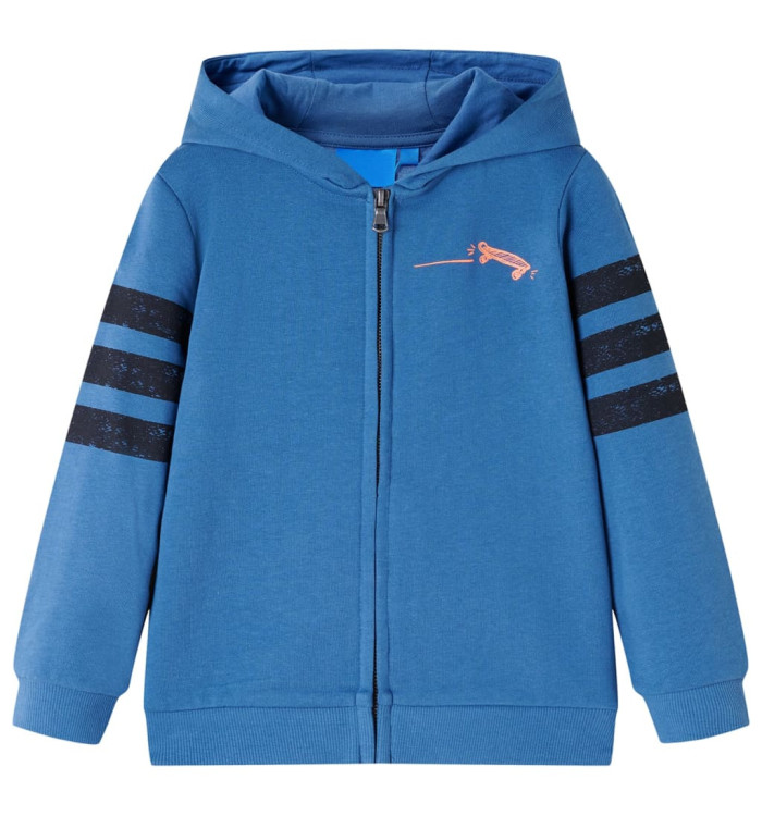 Sweatshirt à capuche fermeture éclair enfants bleu 140 | Mobilier & Déco