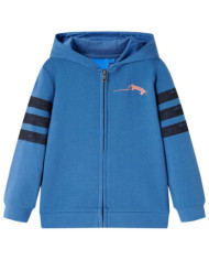 Sweatshirt à capuche fermeture éclair enfants bleu 140 | Mobilier & Déco