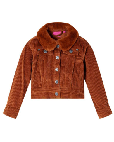 Veste pour enfants velours côtelé cognac 104 | Mobilier & Déco