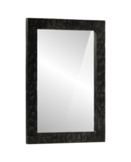 Miroir de bain noir 50x70x2,5 cm bois manguier massif et verre | Mobilier & Déco