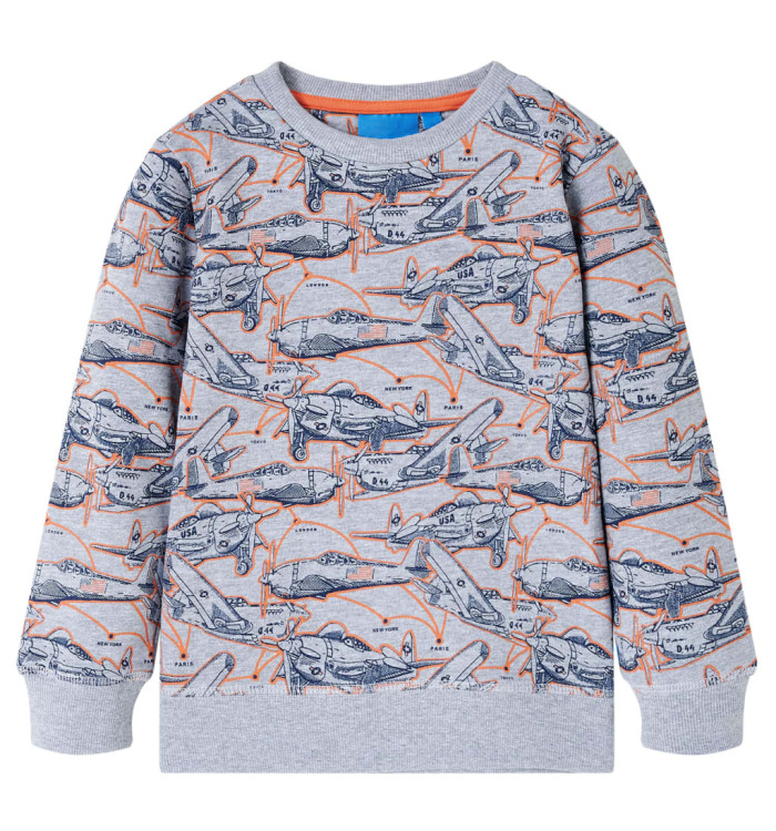 Sweatshirt pour enfants gris mélange 128 | Mobilier & Déco