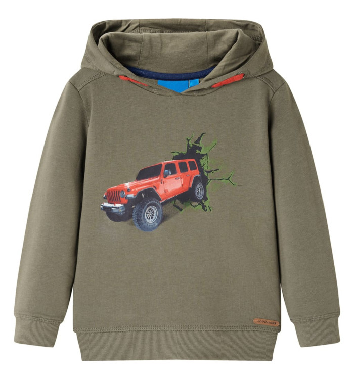 Sweatshirt à capuche pour enfants kaki 128 | Mobilier & Déco
