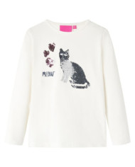 T-shirt pour enfants à manches longues écru 116 | Mobilier & Déco
