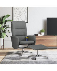 Fauteuil de massage inclinable et repose-pieds gris foncé tissu | Mobilier & Déco
