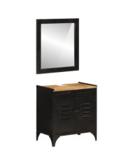 Ensemble de meubles salle de bain 2 pcs fer et bois de manguier | Mobilier & Déco