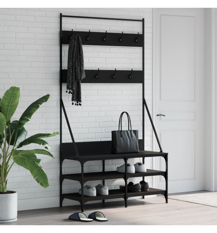 Porte-vêtements et rangement des chaussures noir 100x40x184 cm | Mobilier & Déco