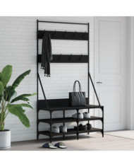 Porte-vêtements et rangement des chaussures noir 100x40x184 cm | Mobilier & Déco