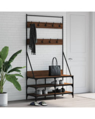 Porte-vêtements et rangement des chaussures chêne marron | Mobilier & Déco