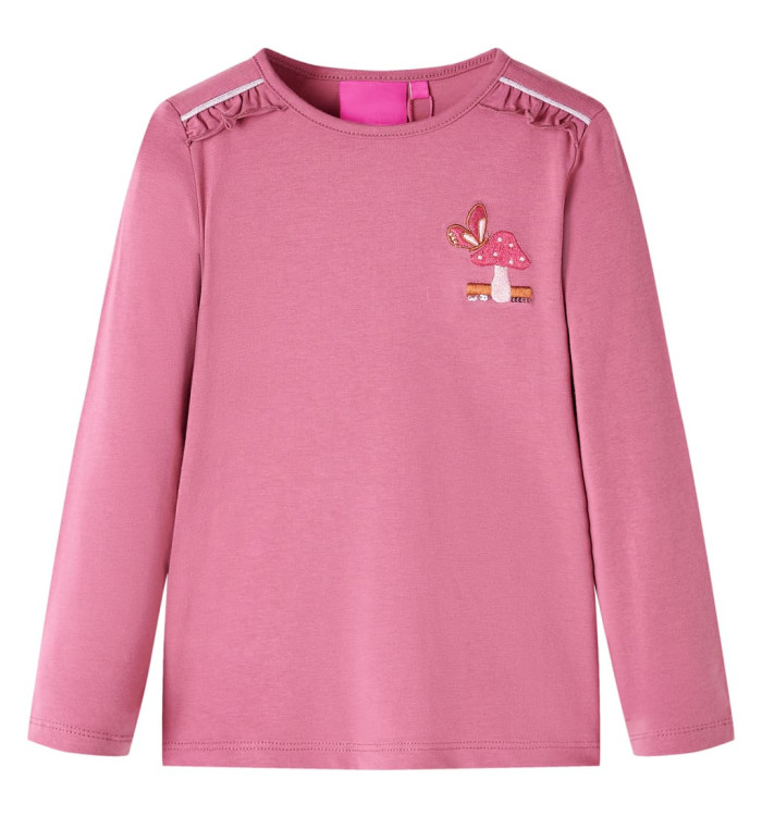 T-shirt enfants à manches longues framboise 116 | Mobilier & Déco