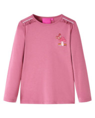 T-shirt enfants à manches longues framboise 116 | Mobilier & Déco