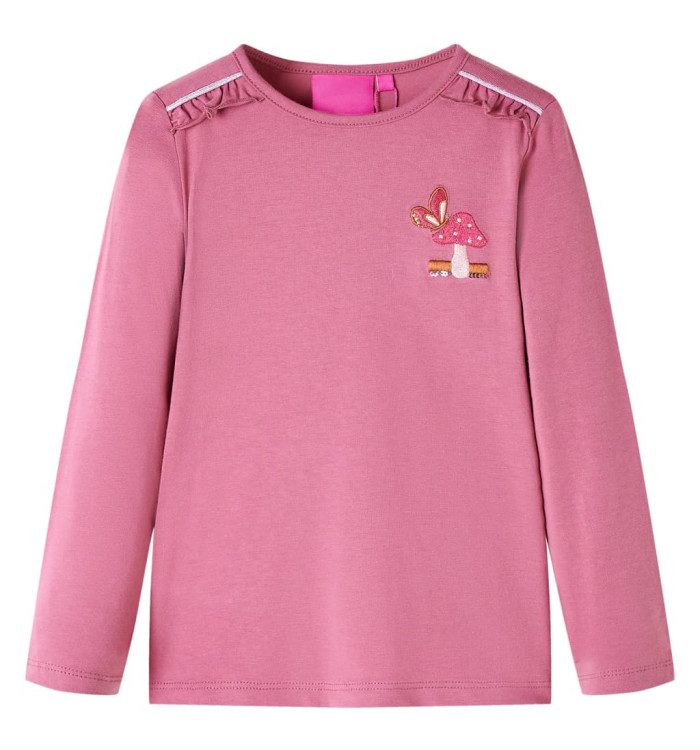 T-shirt enfants à manches longues framboise 92 | Mobilier & Déco