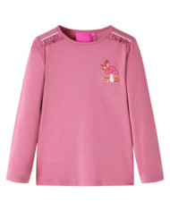 T-shirt enfants à manches longues framboise 92 | Mobilier & Déco