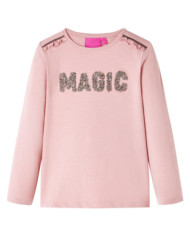 T-shirt enfants à manches longues rose clair 116 | Mobilier & Déco