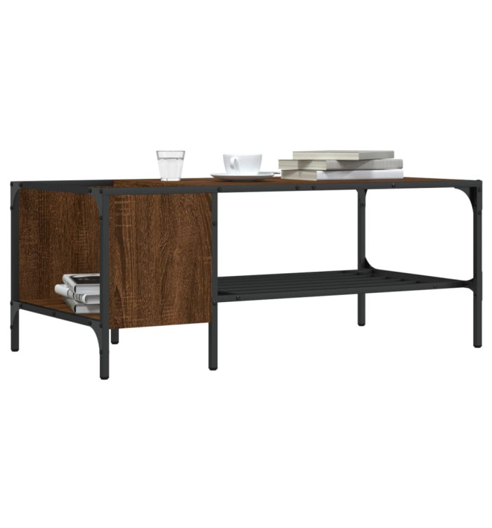 Table basse avec support chêne marron 100x51x40 cm | Mobilier & Déco