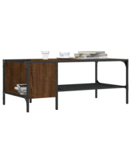 Table basse avec support chêne marron 100x51x40 cm | Mobilier & Déco