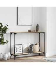 Table console chêne sonoma 101x30,5x75 cm bois d'ingénierie | Mobilier & Déco