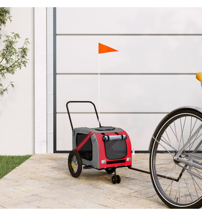 Remorque de vélo pour animaux de compagnie rouge et noir | Mobilier & Déco