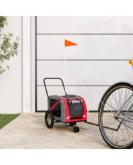 Remorque de vélo pour animaux de compagnie rouge et noir | Mobilier & Déco