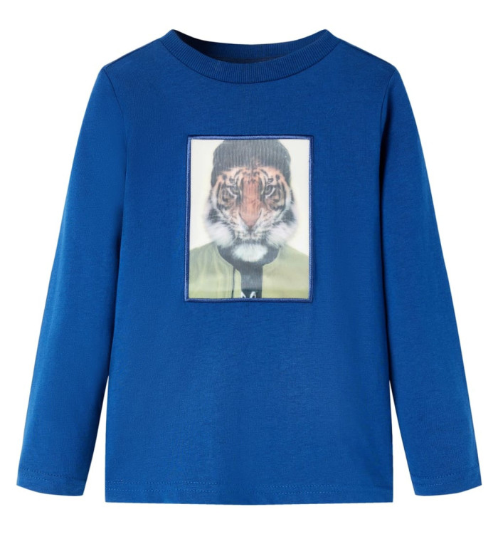 T-shirt enfants à manches longues bleu foncé 92 | Mobilier & Déco