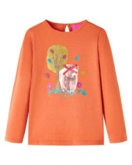 T-shirt enfants à manches longues orange brûlé 140 | Mobilier & Déco