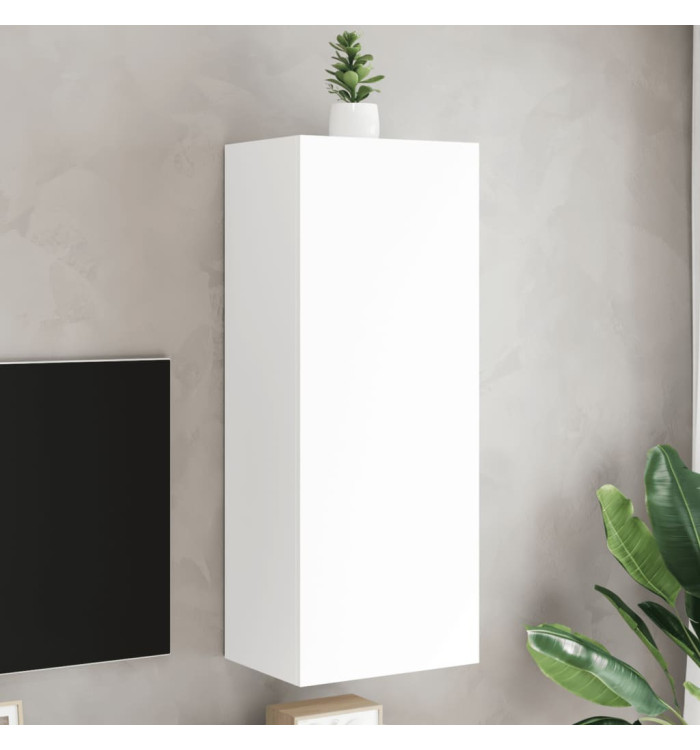 Meuble TV mural blanc 40,5x30x102 cm bois d'ingénierie | Mobilier & Déco