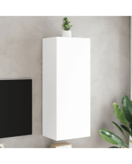 Meuble TV mural blanc 40,5x30x102 cm bois d'ingénierie | Mobilier & Déco