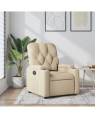 Fauteuil inclinable Crème Tissu | Mobilier & Déco