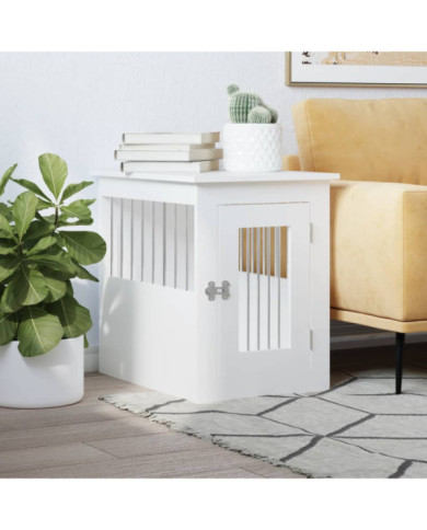 Meuble de cage pour chiens blanc 45x62x59 cm bois d'ingénierie | Mobilier & Déco