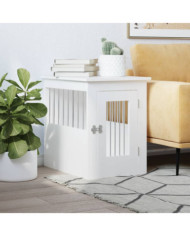 Meuble de cage pour chiens blanc 45x62x59 cm bois d'ingénierie | Mobilier & Déco