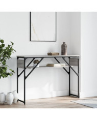 Table console avec étagère sonoma gris 105x30x75 cm | Mobilier & Déco