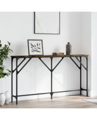 Table console chêne fumé 140x23x75 cm bois d'ingénierie | Mobilier & Déco