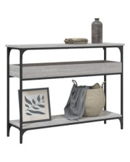 Table console avec étagère sonoma gris 100x29x75 cm | Mobilier & Déco