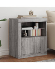 Buffet avec lumières LED sonoma gris 60,5x37x67 cm | Mobilier & Déco
