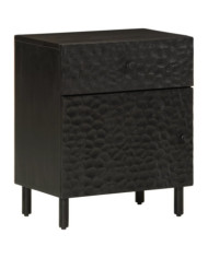 Table de chevet noir 50x33x60 cm bois de manguier massif | Mobilier & Déco