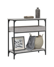 Table console avec étagère sonoma gris 75x29x75 cm | Mobilier & Déco