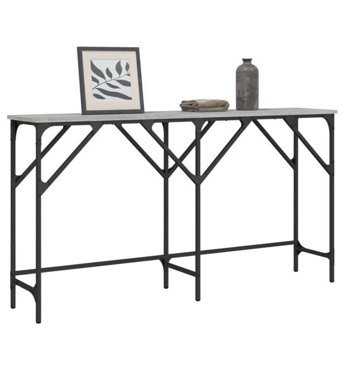 Table console sonoma gris 140x29x75 cm bois d'ingénierie | Mobilier & Déco
