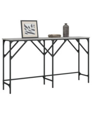 Table console sonoma gris 140x29x75 cm bois d'ingénierie | Mobilier & Déco