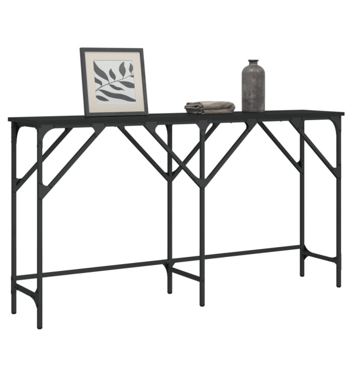 Table console noir 140x29x75 cm bois d'ingénierie | Mobilier & Déco