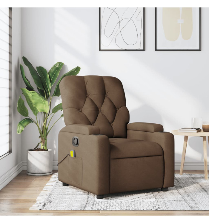 Fauteuil de massage inclinable Marron Tissu | Mobilier & Déco