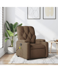 Fauteuil de massage inclinable Marron Tissu | Mobilier & Déco