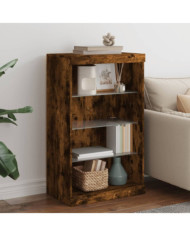 Buffet avec lumières LED chêne fumé 60,5x37x100 cm | Mobilier & Déco