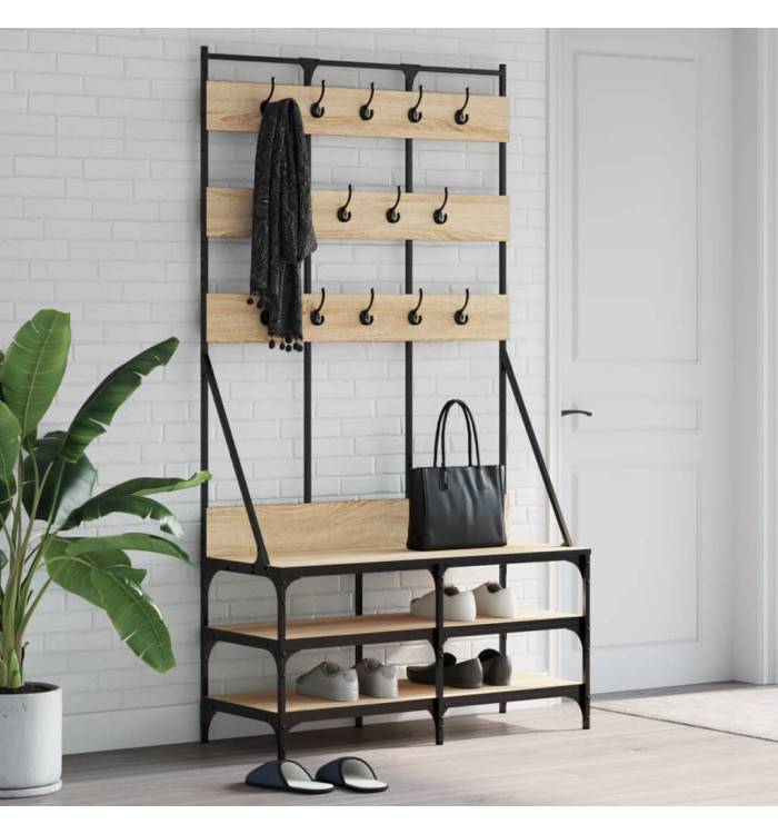 Porte-vêtements et rangement des chaussures chêne sonoma | Mobilier & Déco