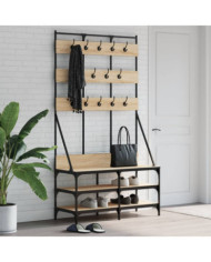 Porte-vêtements et rangement des chaussures chêne sonoma | Mobilier & Déco