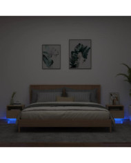 Armoires de chevet avec lumières LED 2 pcs chêne sonoma | Mobilier & Déco