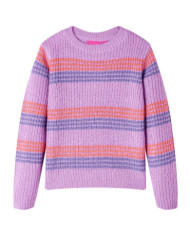 Pull-over rayé tricoté pour enfants lilas et rose 128 | Mobilier & Déco