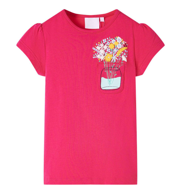 T-shirt pour enfants rose vif 128 | Mobilier & Déco
