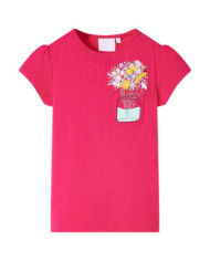 T-shirt pour enfants rose vif 128 | Mobilier & Déco